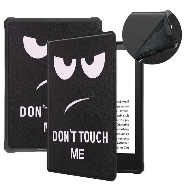 Case2go - E-reader Hoes geschikt voor Amazon Kindle Paperwhite 2021 - Sleepcover - Auto/Wake functie - Magnetische sluiting - Don't Touch Me