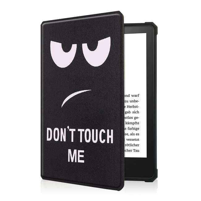 Case2go - E-reader Hoes geschikt voor Amazon Kindle Paperwhite 2021 - Sleepcover - Auto/Wake functie - Magnetische sluiting - Don't Touch Me