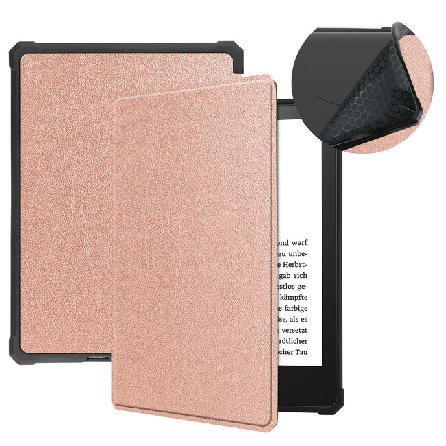 Case2go - E-reader Hoes geschikt voor Amazon Kindle Paperwhite 2021 - Sleepcover - Auto/Wake functie - Magnetische sluiting - Rosé Goud