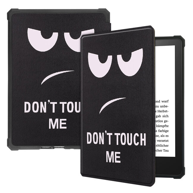 Case2go - E-reader Hoes geschikt voor Amazon Kindle Paperwhite 2021 - Sleepcover - Auto/Wake functie - Magnetische sluiting - Don't Touch Me