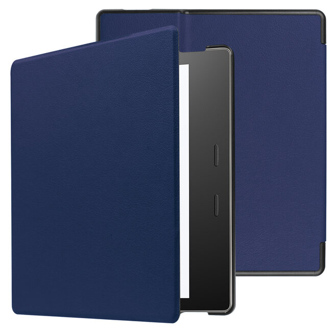 Case2go - E-reader Hoes geschikt voor Kindle Oasis (2019) - Tri-Fold Book Case - Donker Blauw