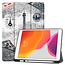 Case2go Tablet hoes geschikt voor iPad 2021 / 2020 / 2019 Hoes met Apple Pencil Houder &amp;amp; Auto Sleep/Wake functie - Tri-Fold book Case - 10.2 inch - Eiffeltoren