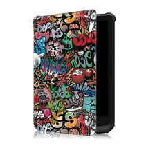 Case2go - E-reader Hoes compatibel met PocketBook Basic 4 - Sleepcover - Auto/Wake functie - Magnetische sluiting - Graffiti
