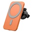 Case2go - Autohouder en Draadloze Oplader geschikt voor iPhone met Apple magnetische ring &amp;amp; oplaadfunctie - Telefoonhouder voor Ventilatierooster - Oranje