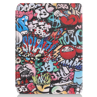 Case2go Case2go - Tablet Hoes geschikt voor de Microsoft Surface Go 3 - Tri-Fold Book Case - Graffiti