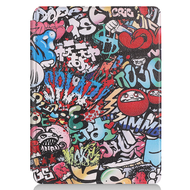 Case2go - Tablet Hoes geschikt voor de Microsoft Surface Go 3 - Tri-Fold Book Case - Graffiti