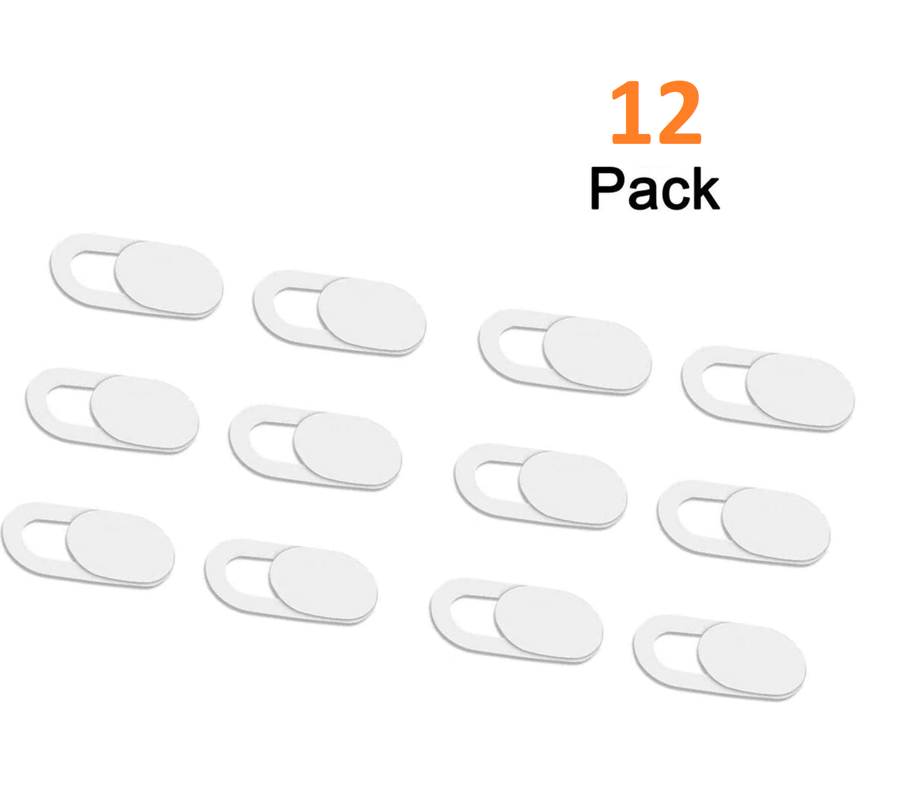 Webcam Cover - Privacy schuifje - Geschikt voor iMac, Laptop en Tablet - Wit - 12 stuks afbeelding