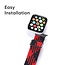 Dux Ducis - Smart Watch Bandje geschikt voor Apple Watch Series 38mm/40mm/41mm - Gevlochten Nylon Strap Mixture Version - Rood en Zwart