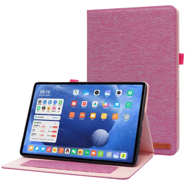 Case2go - Tablet hoes geschikt voor xiaomi pad 5 / 5 Pro - 11 Inch - Book Case met Soft TPU houder - Roze