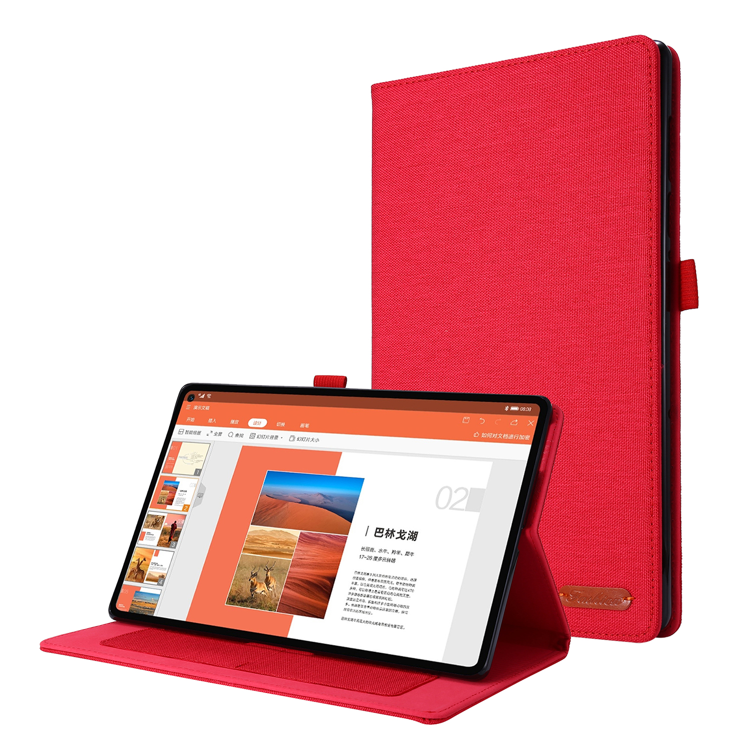 Case2go - Tablet hoes geschikt voor iPad Pro 2020 - 12.9 Inch - Book Case met Soft TPU houder - Rood afbeelding