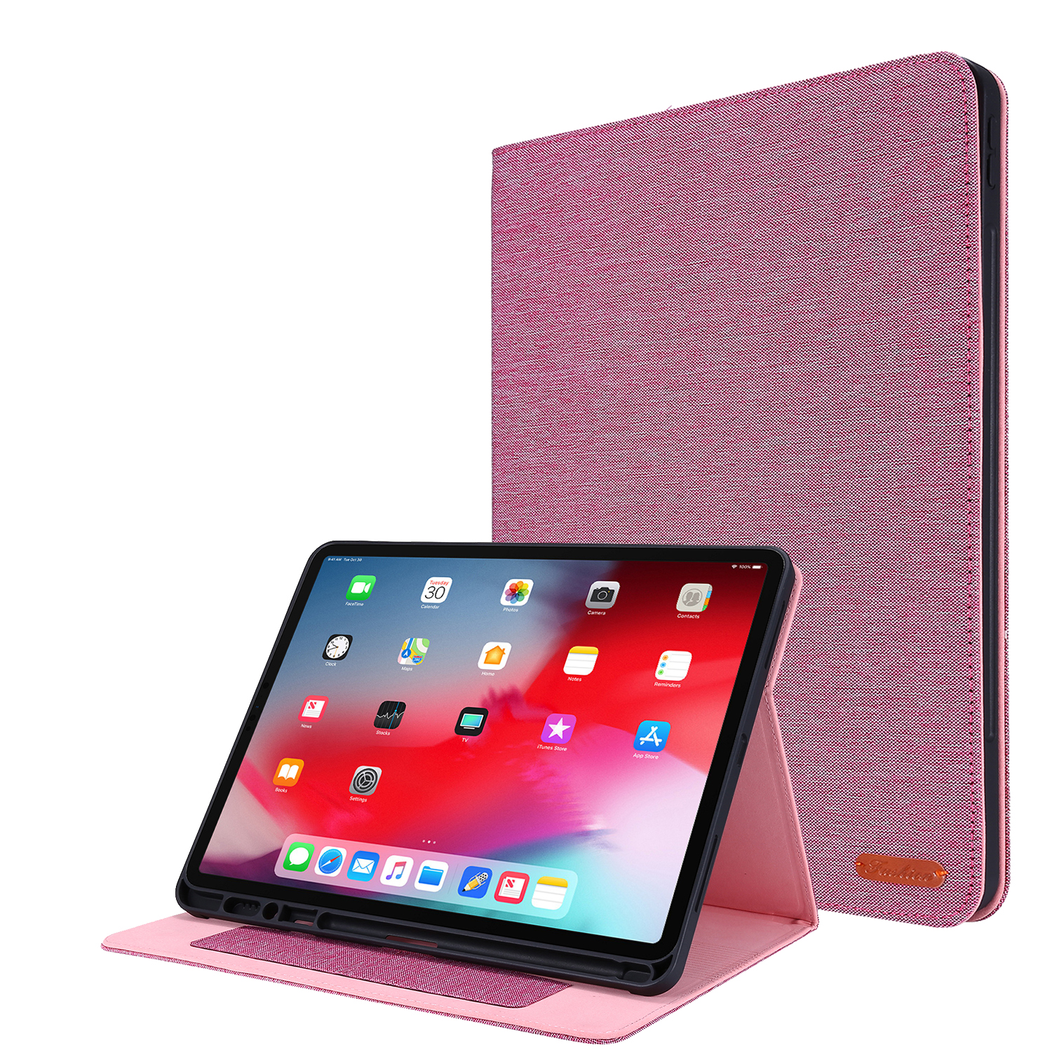 Case2go - Tablet hoes geschikt voor iPad Pro 2020 - 12.9 Inch - Book Case met Soft TPU houder - Roze afbeelding
