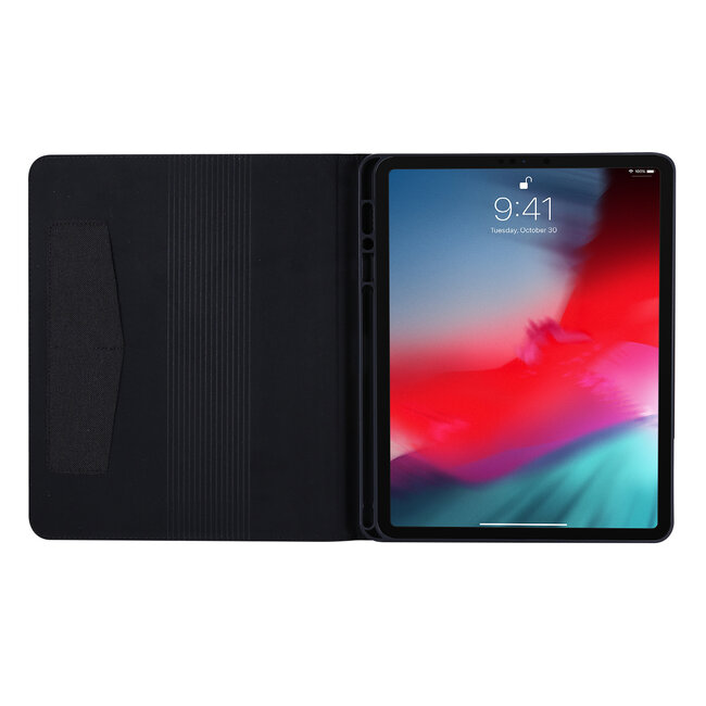 Case2go - Tablet hoes geschikt voor iPad Pro 2020 - 12.9 Inch - Book Case met Soft TPU houder - Zwart