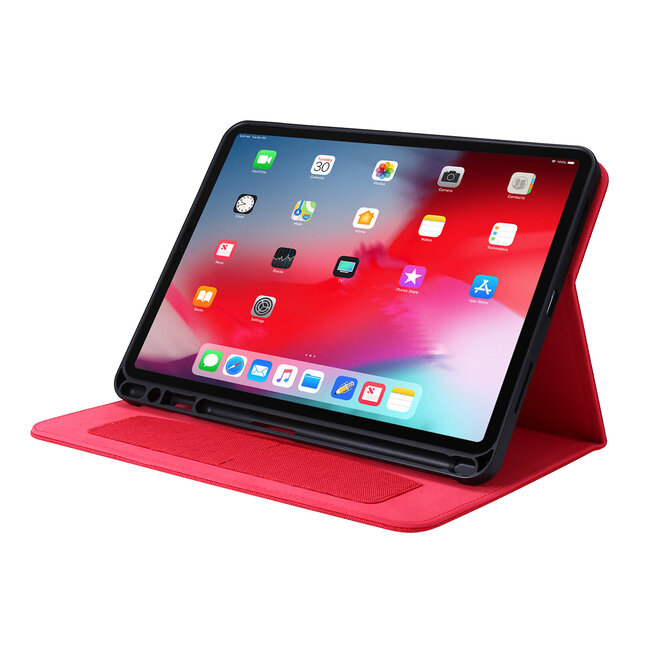 Case2go - Tablet hoes geschikt voor iPad Pro 2020 - 11 Inch - Book Case met Soft TPU houder - Rood