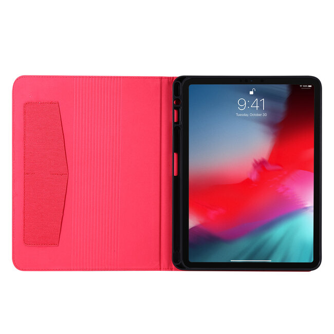 Case2go - Tablet hoes geschikt voor iPad Pro 2020 - 11 Inch - Book Case met Soft TPU houder - Rood