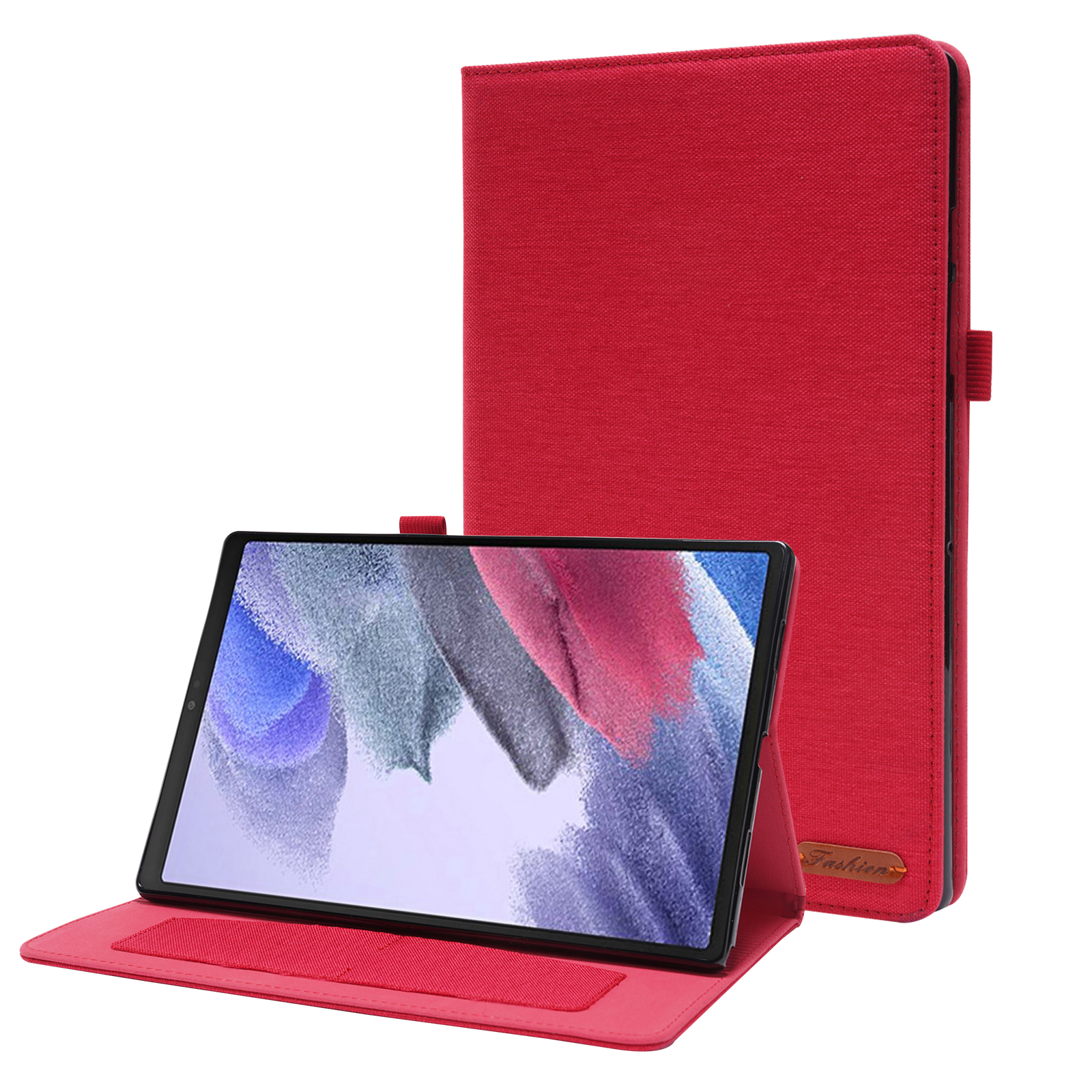 Case2go - Tablet hoes geschikt voor Samsung Galaxy Tab A8 (2022 &amp; 2021) - 10.5 Inch - Book Case met Soft TPU houder - Rood afbeelding