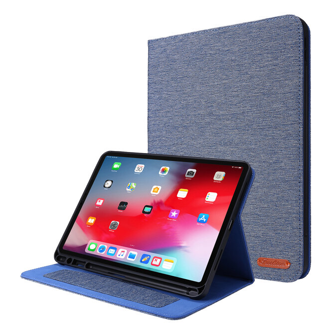 Case2go - Tablet hoes geschikt voor iPad Pro 2020 - 11 Inch - Book Case met Soft TPU houder - Blauw