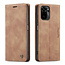 CaseMe - Hoesje geschikt voor Xiaomi Redmi Note 10 Pro - Wallet Book Case - Magneetsluiting - Licht Bruin