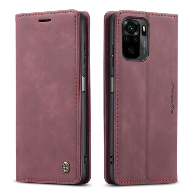 CaseMe - Hoesje geschikt voor Xiaomi Redmi Note 10 Pro - Wallet Book Case - Magneetsluiting - Rood