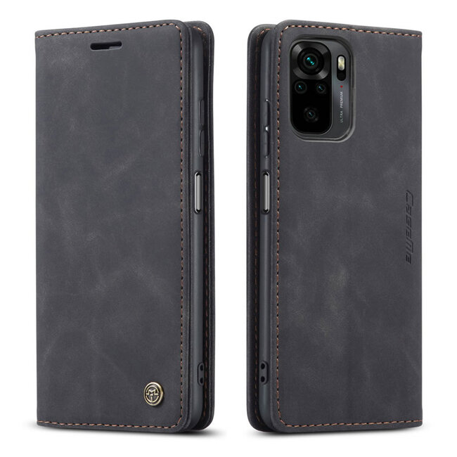 CaseMe - Hoesje geschikt voor Xiaomi Redmi Note 10 Pro - Wallet Book Case - Magneetsluiting - Zwart