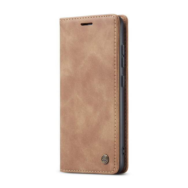 CaseMe - Hoesje geschikt voor Samsung Galaxy S22 Plus 5G - Retro Wallet Book Case - Magneetsluiting - Licht Bruin