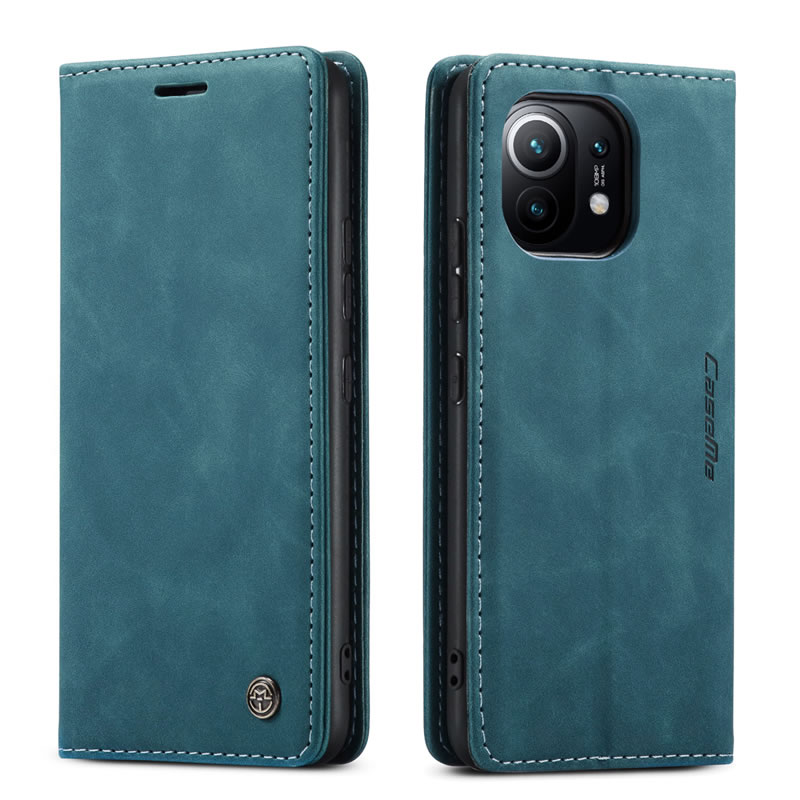 CaseMe - Hoesje geschikt voor Xiaomi Mi 11T - Wallet Book Case - Magneetsluiting - Blauw afbeelding