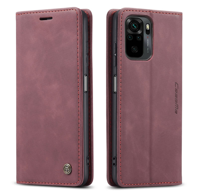 CaseMe - Hoesje geschikt voor Xiaomi Redmi Note 10 - Wallet Book Case - Magneetsluiting - Rood afbeelding
