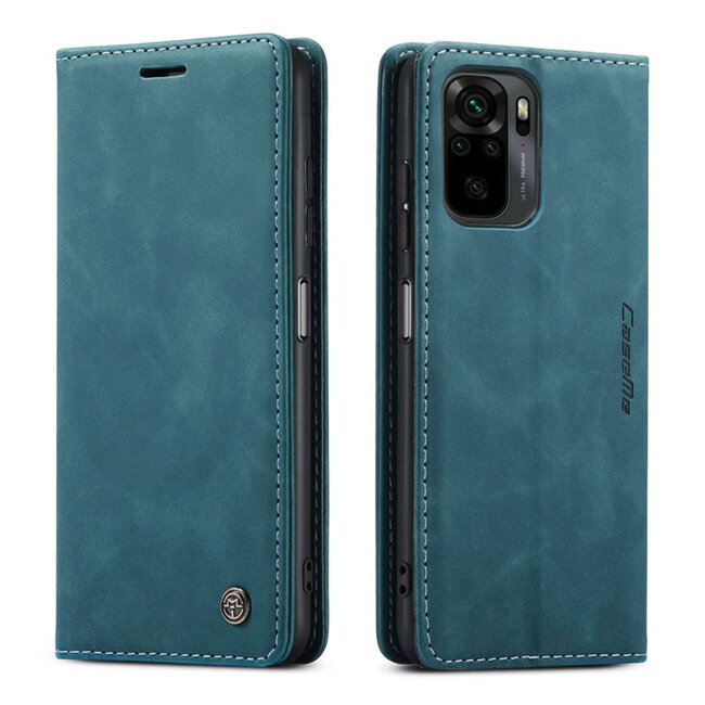CaseMe - Hoesje geschikt voor Xiaomi Redmi Note 10 - Wallet Book Case - Magneetsluiting - Blauw
