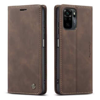 CaseMe CaseMe - Hoesje geschikt voor Xiaomi Redmi Note 10 - Wallet Book Case - Magneetsluiting - Donker Bruin