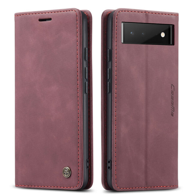 CaseMe - Hoesje geschikt voor Google Pixel 6 - Wallet Book Case - Magneetsluiting - Rood