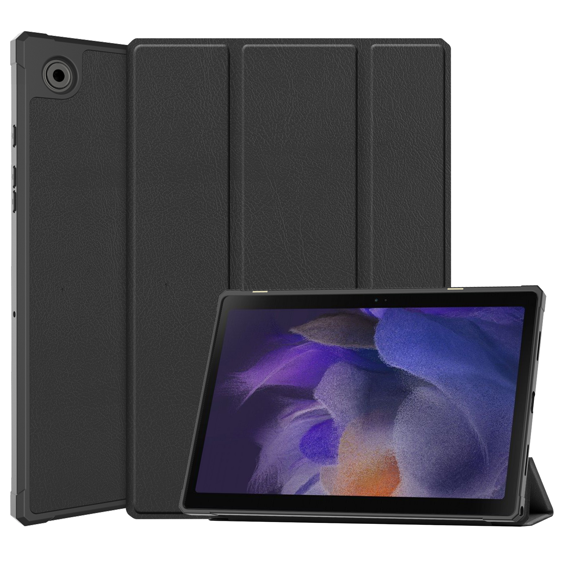 Case2go - Tablet hoes geschikt voor Samsung Galaxy Tab A8 (2022 &amp; 2021) - 10.5 inch - Flexibel TPU - Tri-Fold Book Case - Zwart afbeelding