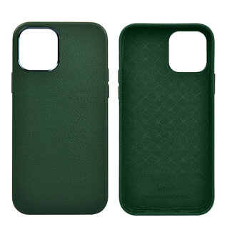 WIWU WIWU - Telefoon Hoesje geschikt voor iPhone 13 Pro Max - Calfskin Back Cover - Groen