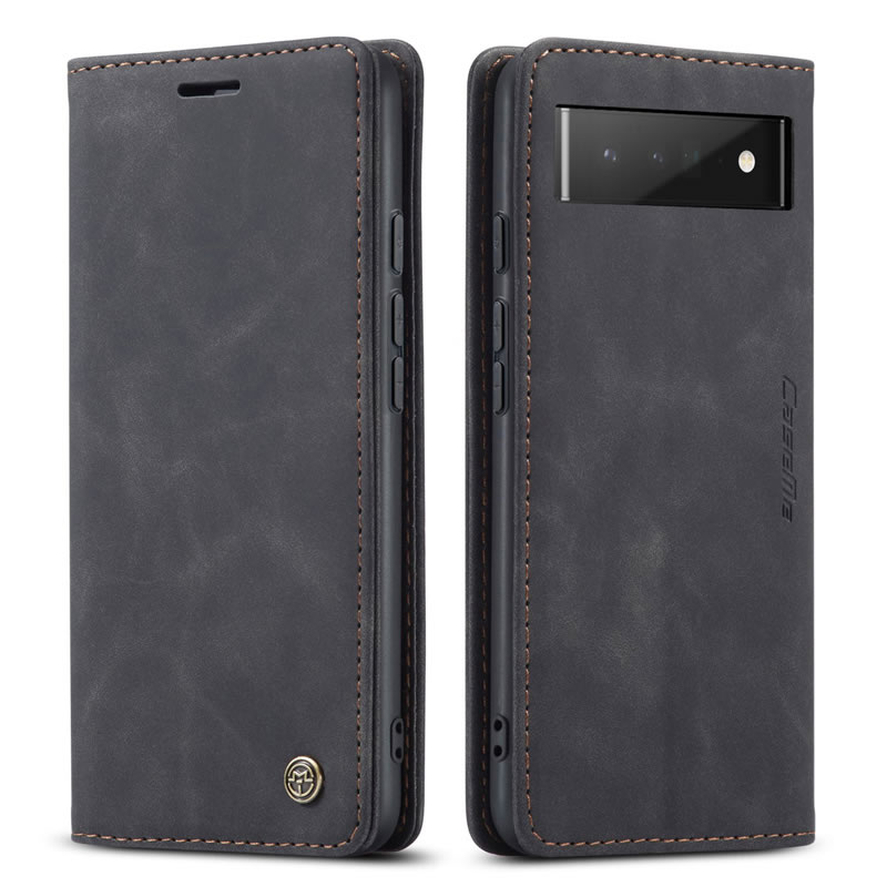 CaseMe - Hoesje geschikt voor Google Pixel 6 Pro - Wallet Book Case - Magneetsluiting - Zwart afbeelding