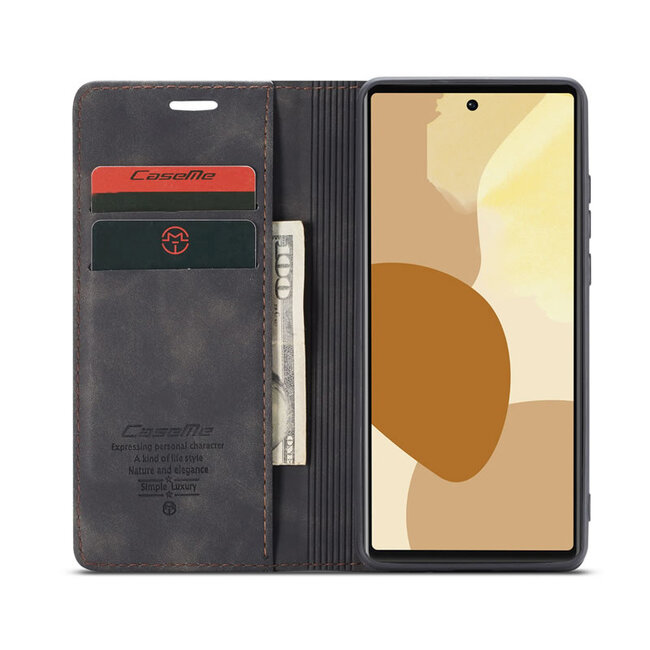 CaseMe - Hoesje geschikt voor Google Pixel 6 Pro - Wallet Book Case - Magneetsluiting - Zwart