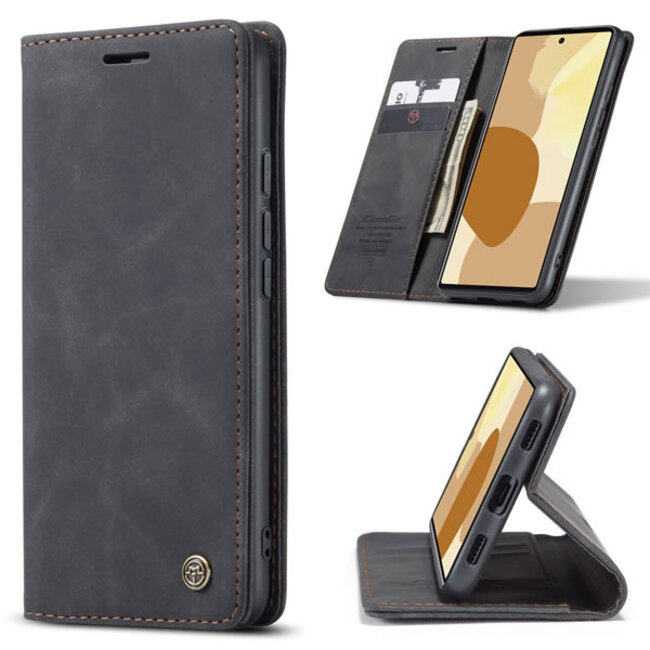 CaseMe - Hoesje geschikt voor Google Pixel 6 Pro - Wallet Book Case - Magneetsluiting - Zwart