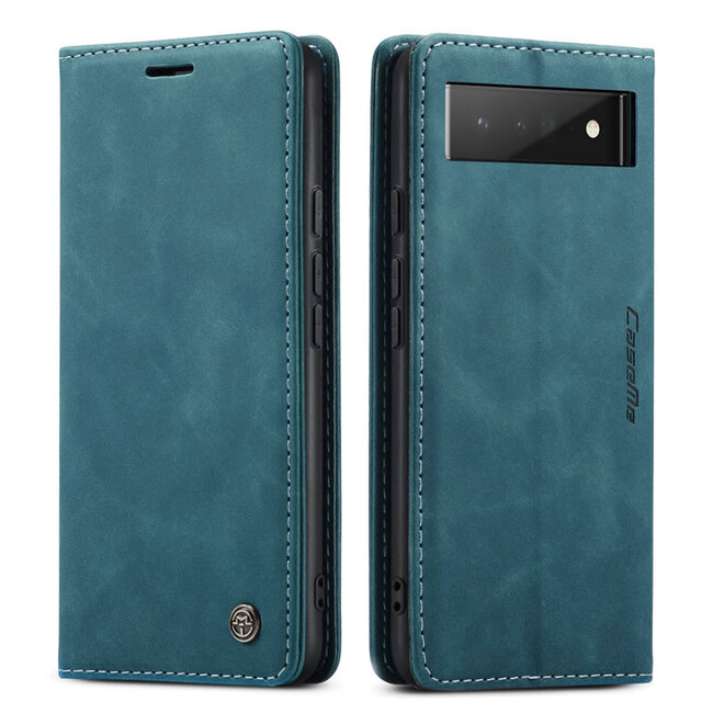 CaseMe - Hoesje geschikt voor Google Pixel 6 Pro - Wallet Book Case - Magneetsluiting - Blauw