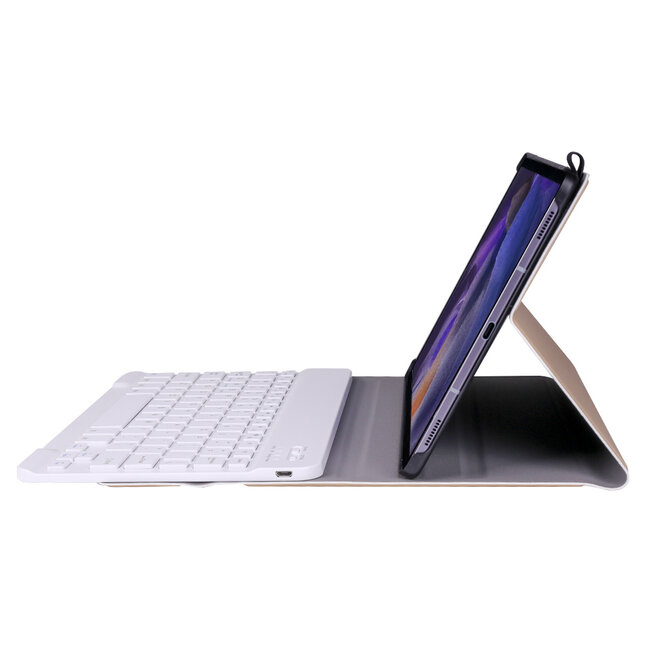 Case2go - Tablet Toetsenbord Hoes geschikt voor Samsung Galaxy Tab A8 (2021) - 10.5 inch - QWERTY - met Draadloos Bluetooth Toetsenbord en Stylus pen houder - Goud