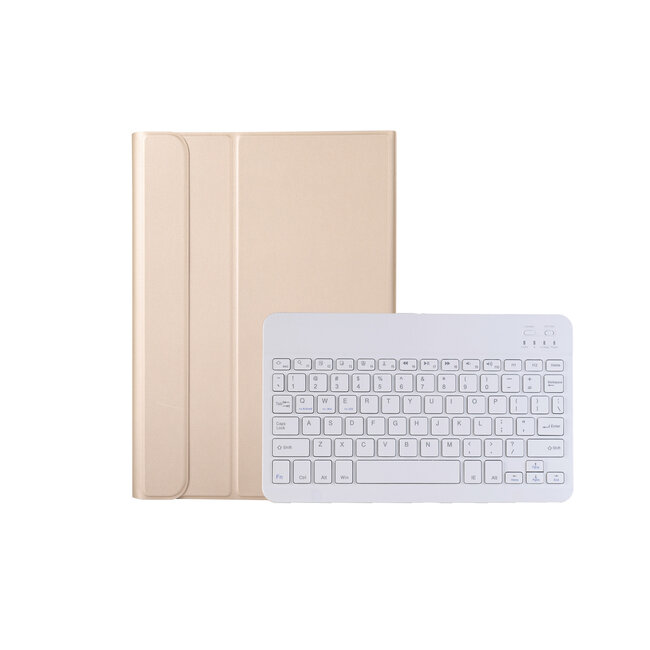 Case2go - Tablet Toetsenbord Hoes geschikt voor Samsung Galaxy Tab A8 (2021) - 10.5 inch - QWERTY - met Draadloos Bluetooth Toetsenbord en Stylus pen houder - Goud