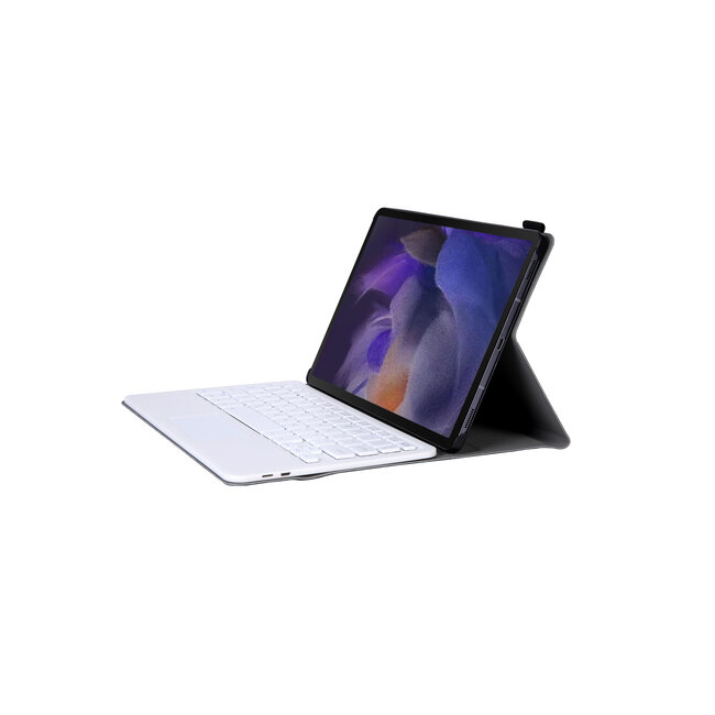 Case2go - Tablet hoes geschikt voor Samsung Galaxy Tab A8 (2021) - 10.5 inch - met Draadloos Bluetooth Toetsenbord, Touchpad en Stylus pen houder - QWERTY - Rose-Goud