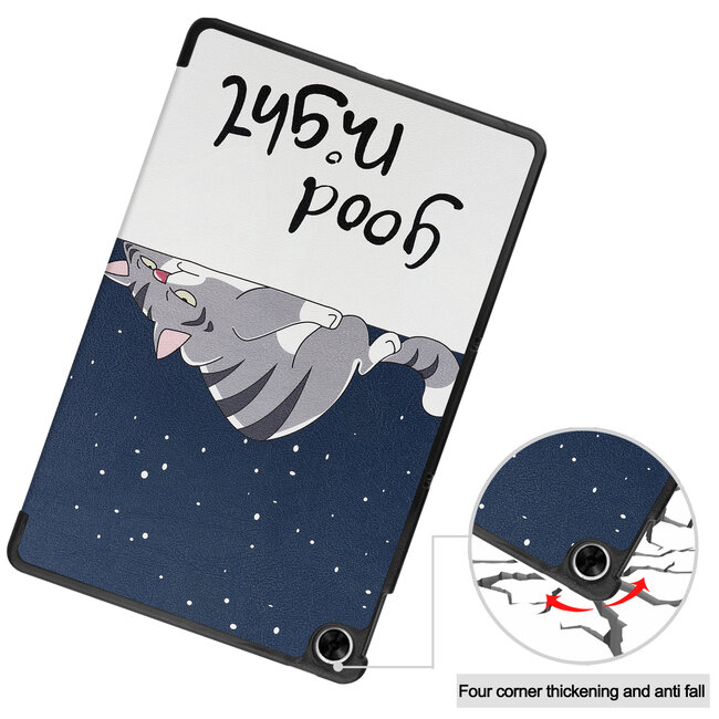 Case2go - Tablet Hoes geschikt voor Realme Pad - 10.4 inch - Tri-Fold Book Case - Auto Wake functie - Goodnight