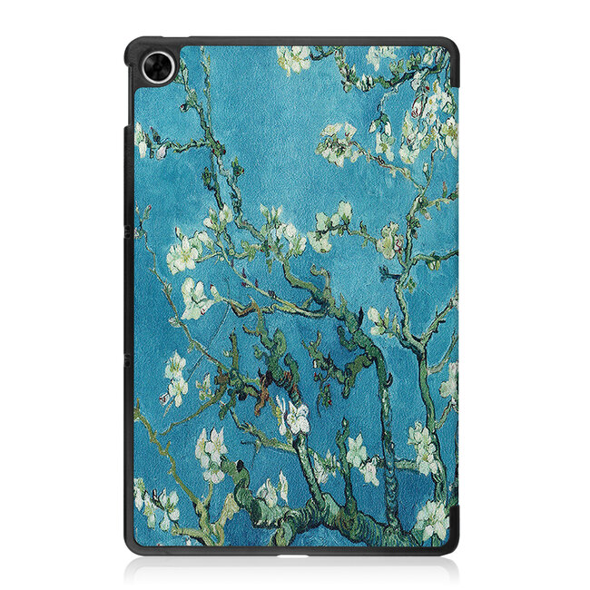 Case2go - Tablet Hoes geschikt voor Realme Pad - 10.4 inch - Tri-Fold Book Case - Auto Wake functie - Witte Bloesem
