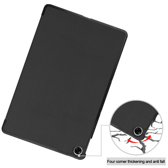 Case2go - Tablet Hoes geschikt voor Realme Pad - 10.4 inch - Tri-Fold Book Case - Auto Wake functie - Zwart