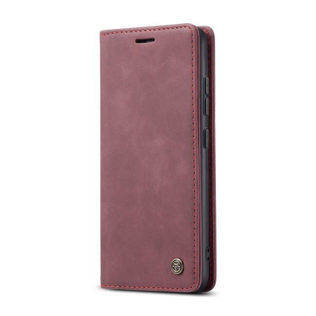 CaseMe - Hoesje geschikt voor Samsung Galaxy S22 Plus 5G - Retro Wallet Book Case - Magneetsluiting - Rood