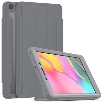 Case2go Case2go - Tablet hoes geschikt voor Samsung Galaxy Tab A 8.0 (2019) - Tri-Fold Book Case met Transparante Back Cover en Pencil Houder - Grijs