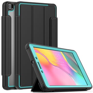 Case2go Case2go - Tablet hoes geschikt voor Samsung Galaxy Tab A 8.0 (2019) - Tri-Fold Book Case met Transparante Back Cover en Pencil Houder - Licht Blauw/Zwart
