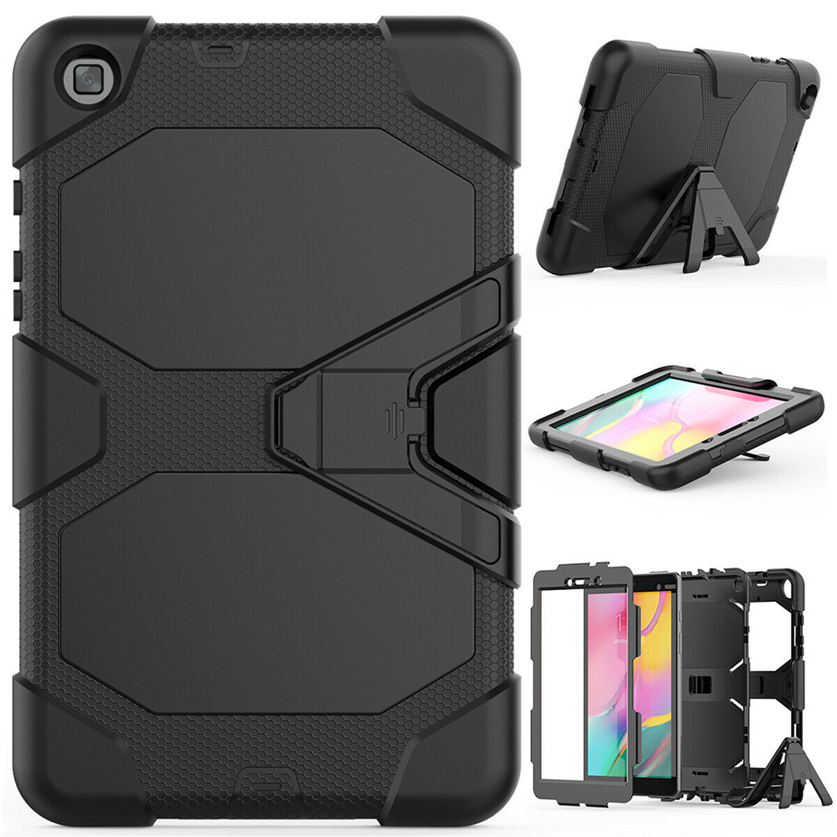 Case2go - Tablet hoes geschikt voor Samsung Galaxy Tab A 8.0 (2019) - Extreme Armor Case - Zwart afbeelding