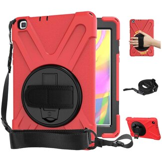 Case2go Case2go - Tablet hoes geschikt voor Samsung Galaxy Tab A 8.0 (2019) - Hand Strap Armor Case - Rood