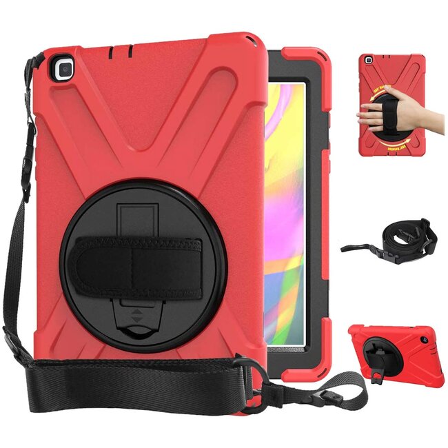 Case2go - Tablet hoes geschikt voor Samsung Galaxy Tab A 8.0 (2019) - Hand Strap Armor Case - Rood