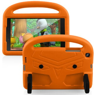 Case2go Case2go - Tablet hoes geschikt voor Samsung Galaxy Tab A 8.0 (2019)- Schokbestendige case met handvat - Sparrow Kids Cover - Oranje