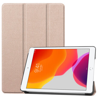 Case2go Tablet hoes geschikt voor Apple iPad 2021 / 2020 / 2019 tri-fold hoes - 10.2 inch - Case met Auto Wake/Sleep functie - Goud