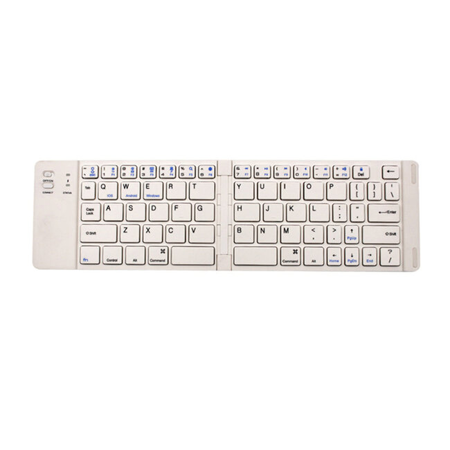 Case2go - Universeel Inklapbaar Bluetooth Toetsenbord - QWERTY - Mini-Keyboard voor IOS, Android en Windows - Oplaadbaar met Standaard - Grijs